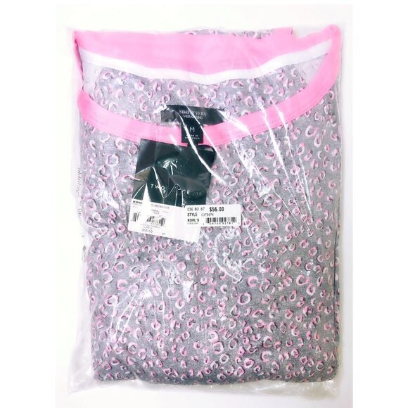 Simply Vera Wang Womens Gray Pink Short Sleeve Pockets Crop Pajama Sets Sz M New - Picture 5 of 12